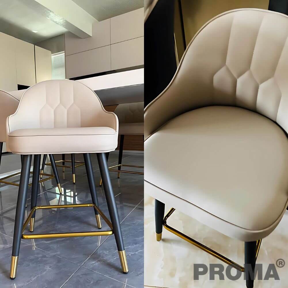  [Pre-order] เก้าอี้บาร์ทรงสูง สไตล์โมเดิร์น Proma-C-62 75 ซม. สีกากี_2